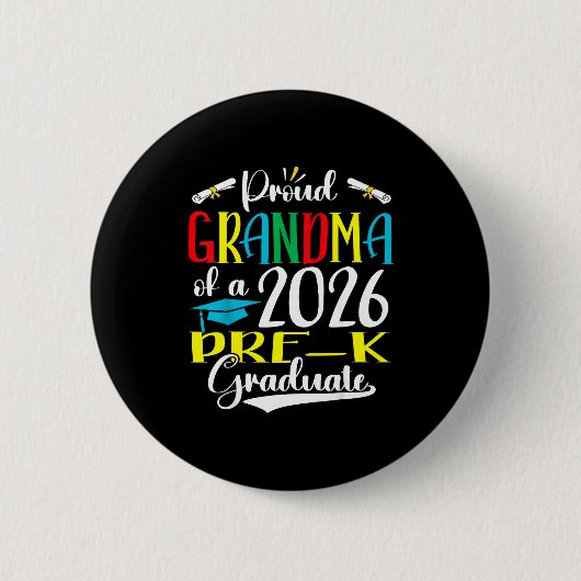 Stolze Oma von 2026 Vorschulabsolventin Muttertag Button (Vorderseite)