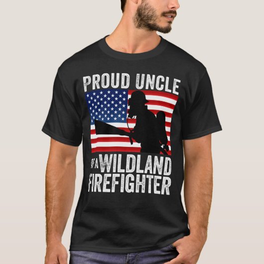 Stolze Onkel einer Wildland-Feuerwehr-US-Flagge T-Shirt (Vorderseite)