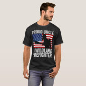 Stolze Onkel einer Wildland-Feuerwehr-US-Flagge  T-Shirt (Vorne ganz)