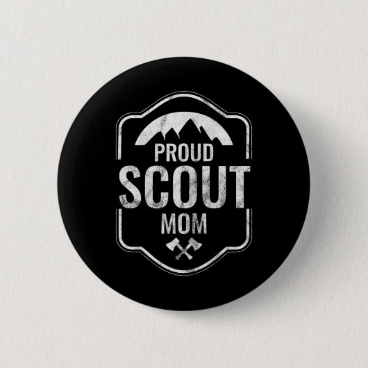 Stolze Pfadfinder-Mutter Frauen Scouting Camping Button (Vorderseite)