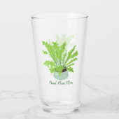 Stolze Pflanze Mama - Vogelnest-Farn auf Weiß. Glas (Rückseite)