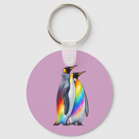 Stolze Pinguine stehen zusammen Schlüsselanhänger (Vorderseite)