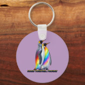 Stolze Pinguine stehen zusammen Schlüsselanhänger (Rückseite)