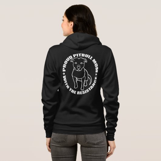 Stolze Pitbull Mamas mit dem Widerstand Hoodie (Schwarz voll)