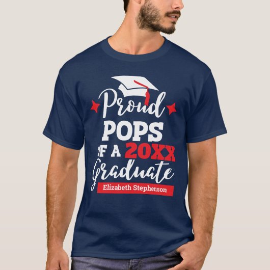 Stolze Pop der Graduiertenfamilie passend T-Shirt (Vorderseite)
