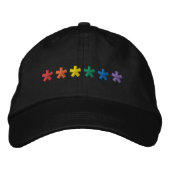 Stolze Regenbogen-Blume lgbtq niedlich modern Bestickte Baseballkappe (Vorderseite)