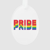 Stolze Regenbogenfarben Gay Lgbtq Weihnachten Ornament (Rückseite)