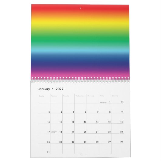 Stolze Regenbogenfarben Gays-lgbt-Fahne cool Kalender (Jan 2027)