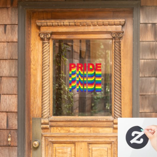 Stolze Regenbogenfarben lgbt lgbtq Retro coole ben Fensteraufkleber (Haustür)