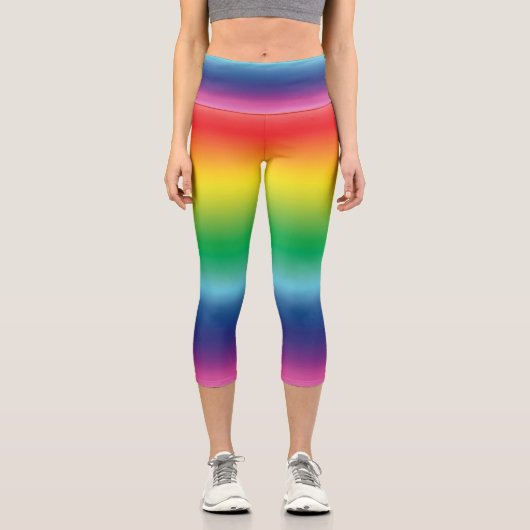 Stolze Regenbogenfarben lgbtq lgbt Gay Flagge Capri Leggings (Vorderseite)