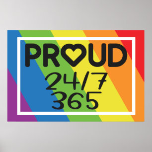 Stolze Regenbogenfarben LGBTQ+ Stolz Monat Poster