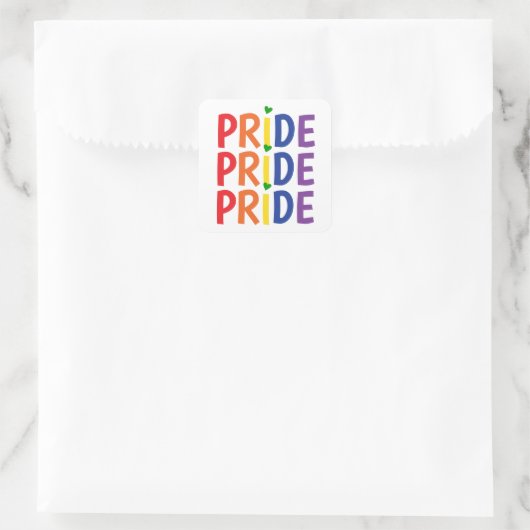 Stolze Regenbogenfarben Lgbtqa+ Gay Pride Quadratischer Aufkleber (Tasche)