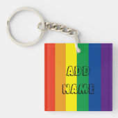 Stolze Regenbogenfarben personalisierter Schlüssel Schlüsselanhänger (Vorderseite)