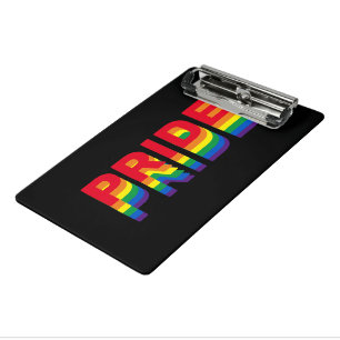 Stolze Regenbogenfarben schwarz Gays lgbtq que Mini Klemmbrett