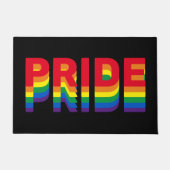Stolze Regenbogenfarben schwarze Retrotypografie Fußmatte (Vorderseite)