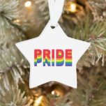 Stolze Regenbogenfarben schwuler Weihnachtsstar Ornament<br><div class="desc">Stolze Regenbogenfarben quee Gay Lgbtq Weihnachtsstern Ornament</div>