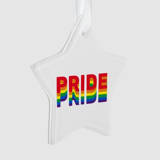 Stolze Regenbogenfarben schwuler Weihnachtsstar Ornament (Vorderseite)