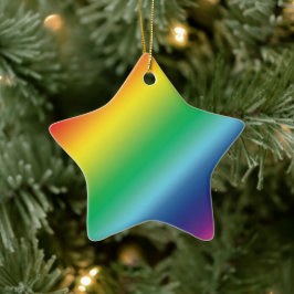 Stolze Regenbogenfarben Sternchen niedlich Weihnac Keramik Ornament
