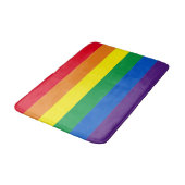 Stolze Regenbogenfarben Streifen Lgbt Gay Flag Mus Badematte (Schrägansicht)
