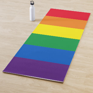Stolze Regenbogenfarben Streifen Lgbt Lgbtq Schwul Yogamatte