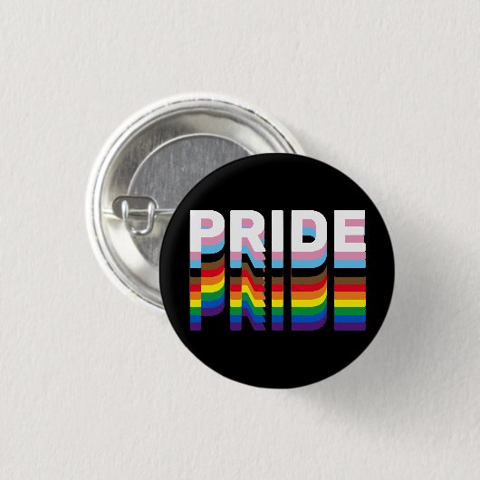 Stolze Regenbogeninklusive Diversity lgbtq Typogra Button (Vorne & Hinten)