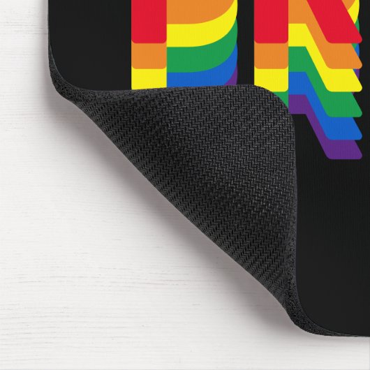 Stolze Regenbogenretro, schwarz, lgbtq, que Mousepad (Ecke)