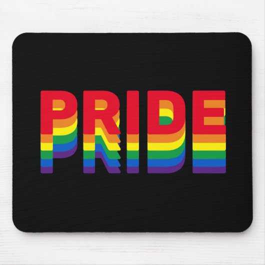 Stolze Regenbogenretro, schwarz, lgbtq, que Mousepad (Vorne)