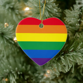 Stolze Regenbogenstreifen Gay Flag Weihnachten Keramik Ornament