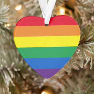 Stolze Regenbogenstreifen Lgbt Gays Weihnachtsherz Ornament