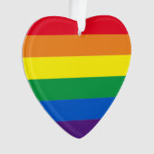 Stolze Regenbogenstreifen Lgbt Gays Weihnachtsherz Ornament (Vorderseite)