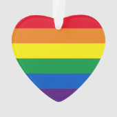 Stolze Regenbogenstreifen Lgbt Gays Weihnachtsherz Ornament (Rückseite)