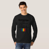 Stolze rumänische Definition Rumänien Flagge Rumän T-Shirt (Vorne ganz)
