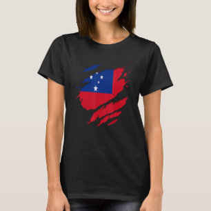 Stolze samoanische Shirts gedrehte Samoa-Flagge