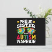 Stolze Schwester einer Familie des Autismus Kriege Einladung (Stehend Vorderseite)