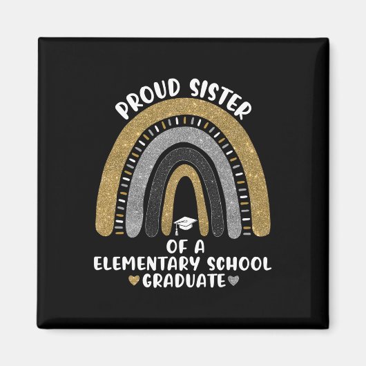 Stolze Schwester einer Grundschule Rainb Magnet (Vorne)