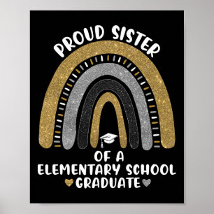 Stolze Schwester einer Grundschule Rainb Poster