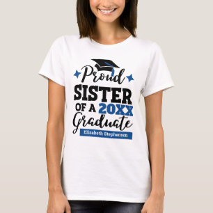 Stolze Schwester eines 2022 Absolventen schwarz bl T-Shirt