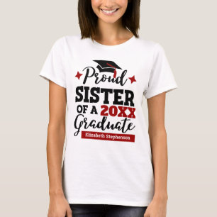 Stolze Schwester eines 2022 Absolventen schwarzen T-Shirt