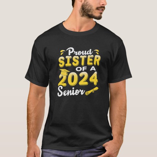 Stolze Schwester eines Abschlusses 2024 T-Shirt (Vorderseite)
