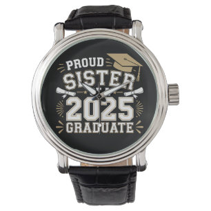 Stolze Schwester eines Absolventen der Klasse 2025 Armbanduhr