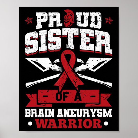 Stolze Schwester eines Brain-Aneurysma-Kriegers Bu Poster (Vorne)