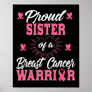 Stolze Schwester eines Brustkrebskranken Bewusstse Poster