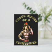 Stolze Schwester eines FeuersFighter Hi-Tech Postkarte (Stehend Vorderseite)