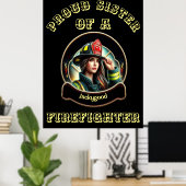Stolze Schwester eines FeuersKämpfe Fantasie W Poster (Heimbüro)