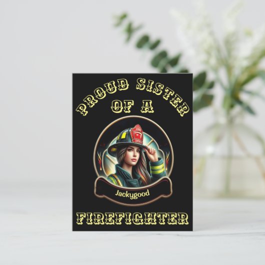 Stolze Schwester eines FeuersKämpfe Fantasie W Postkarte (Stehend Vorderseite)
