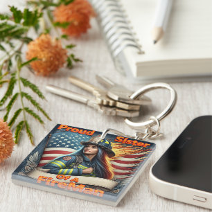 Stolze Schwester eines FeuersKämpfe Unsicherheit Schlüsselanhänger