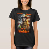 Stolze Schwester eines Feuerwehrhelden T-Shirt (Vorderseite)