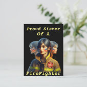 Stolze Schwester eines Feuerwehrkopfes bestimmt Au Postkarte (Stehend Vorderseite)