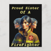 Stolze Schwester eines Feuerwehrkopfes bestimmt Au Postkarte (Vorderseite)
