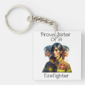 Stolze Schwester eines Feuerwehrkopfes bestimmt Au Schlüsselanhänger (Vorderseite)